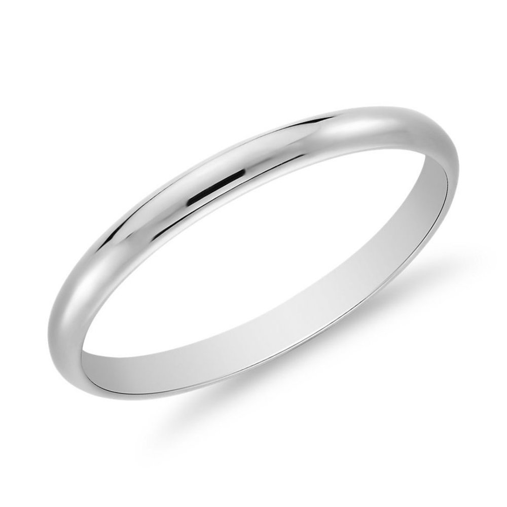 Classic Wedding Ring in 14k White Gold (2mm)